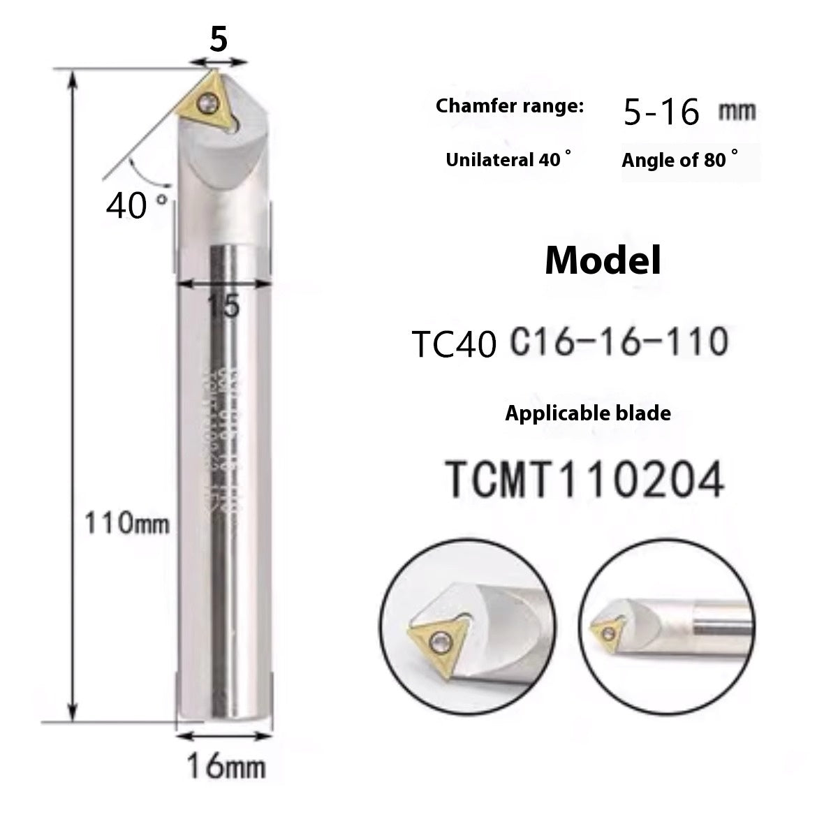 6039 Machining center 15 20 25 30 35 40 45 50 55 60 65 70 75 degree chamfering toolholder TCMT Shandong Denso Pricision Tools Co.,Ltd.